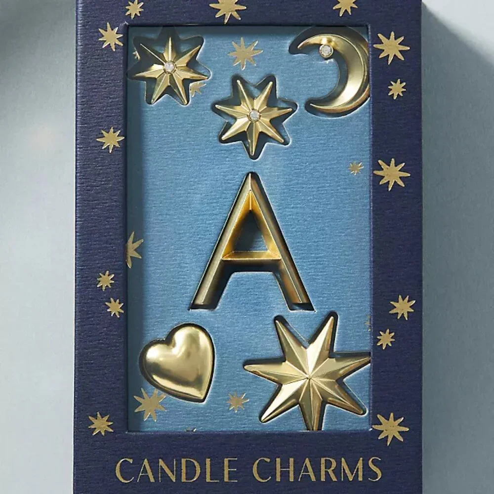 Anthropologie Monogram Candle Charms | Holiday Candle Pins | NIB